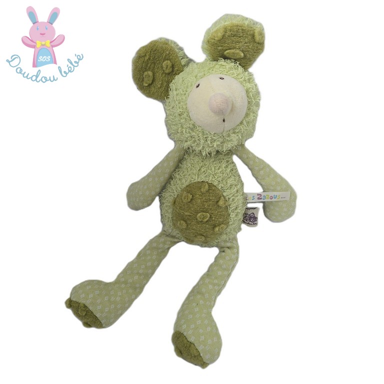 Doudou Souris verte Les Zazous MOULIN ROTY