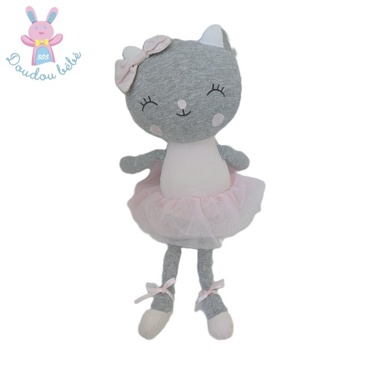 Doudou Chat ballerine gris rose tutu tulle MAISONS DU MONDE