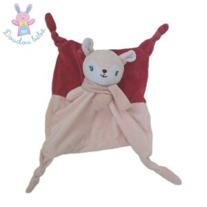 Doudou plat Biche rose blanc fuchsia écharpe SC CONSYS