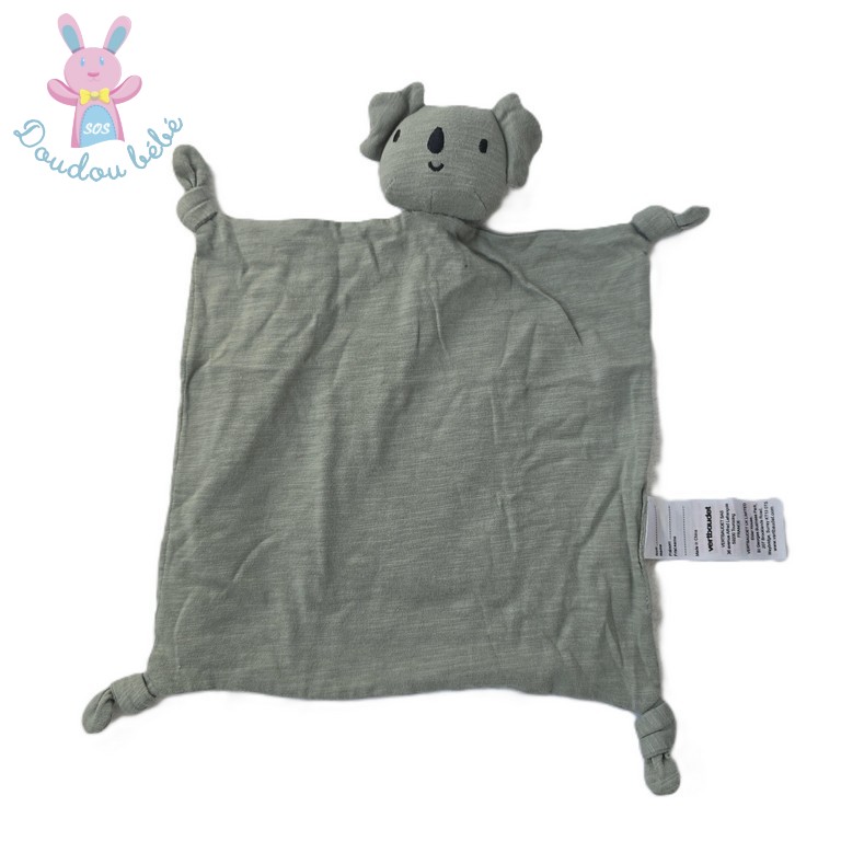 Doudou plat Koala lange vert noir VERTBAUDET