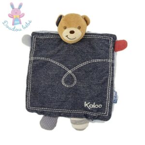 Doudou marionnette Ours bleu jean Blue Denim KALOO