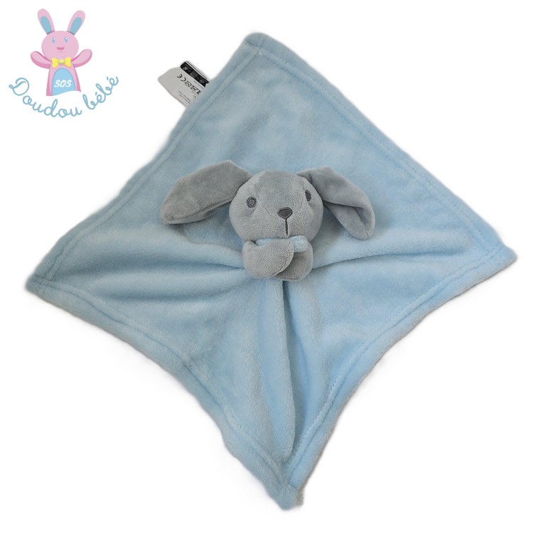 Doudou Lapin plat polaire bleu gris L'OREAL PM STUDIO