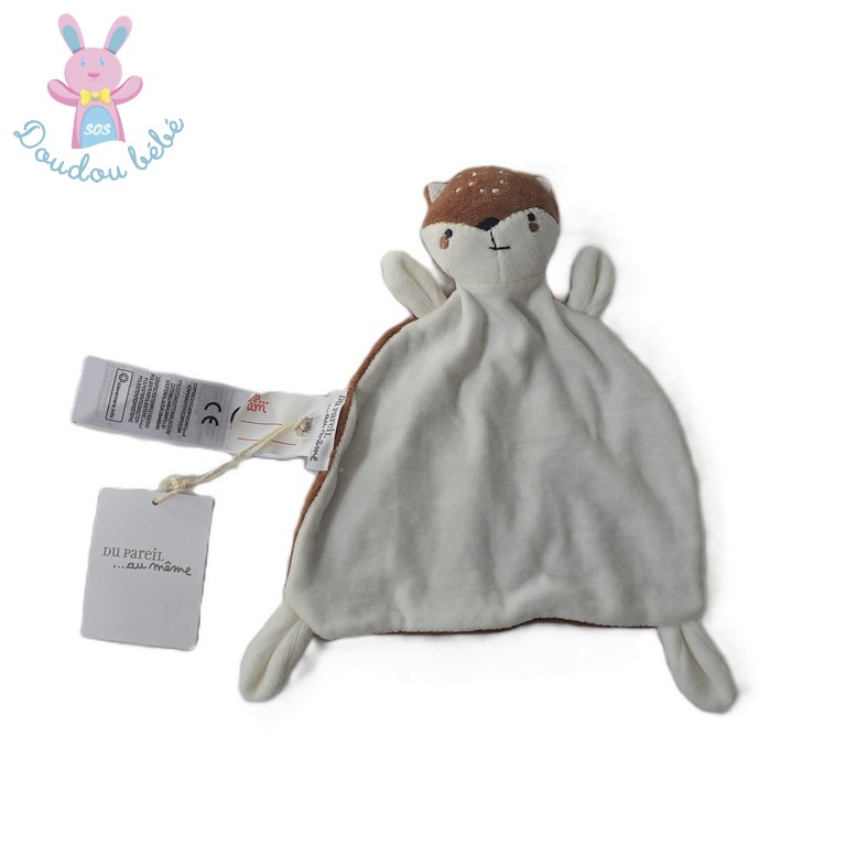 Doudou plat Ecureuil blanc marron DU PAREIL AU MEME DPAM