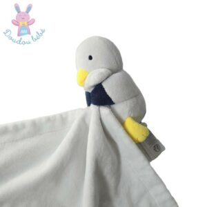 Doudou Mouette Oiseau blanc marine mouchoir poisson JACADI