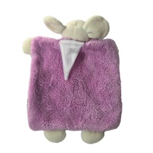 Doudou plat Souris plume beige polaire rose mauve KALOO