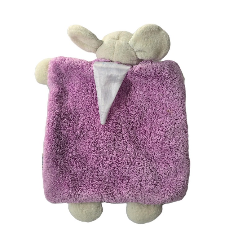 Doudou plat Souris plume beige polaire rose mauve KALOO