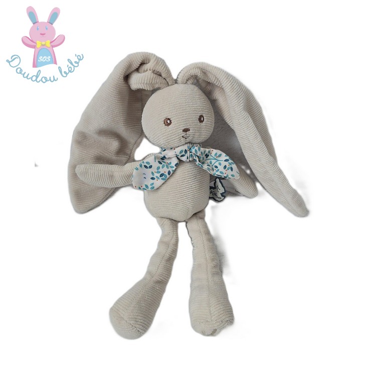 Doudou Lapin beige gris écharpe longues oreilles KALOO